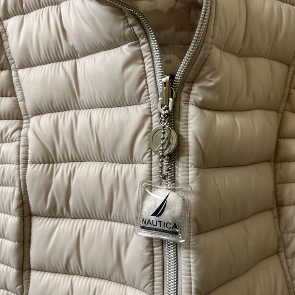 Nautica Light Tan Reversible Puffer Vest - Picture 2 of 6